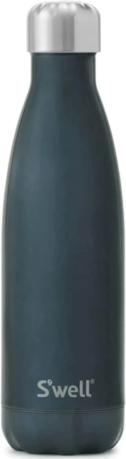 S'well Stainless Steel Water Bottle, 17oz, Blue Suede, Triple-Layered Vacuum Insulated Containers Keeps Drinks Cold for 36 Hours and Hot for 18, BPA Free, Perfect for On the Go