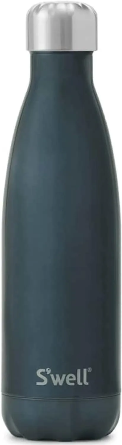 S'well Stainless Steel Water Bottle, 17oz, Blue Suede, Triple-Layered Vacuum Insulated Containers Keeps Drinks Cold for 36 Hours and Hot for 18, BPA Free, Perfect for On the Go