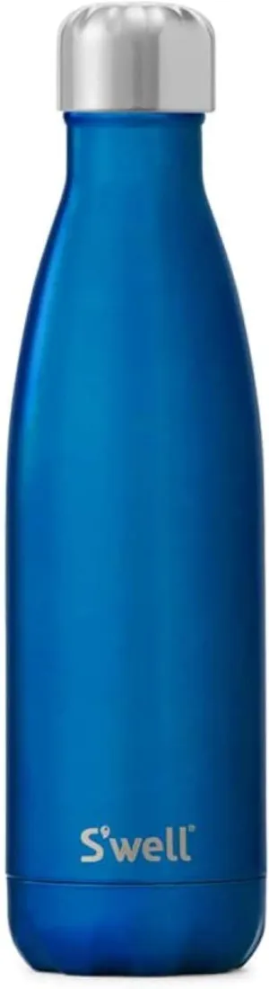 S'well Stainless Steel Water Bottle, 17oz, Ocean Blue, Triple Layered Vacuum Insulated Containers Keeps Drinks Cold for 36 Hours and Hot for 18, BPA Free, Perfect for On the Go