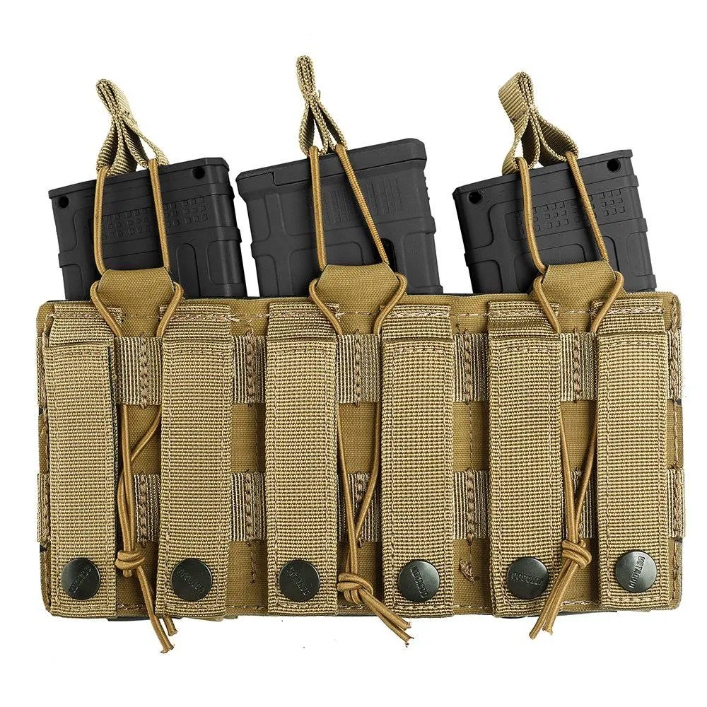 Tactical MOLLE Magazine Pouch: Single, Double, Triple Nylon Holder