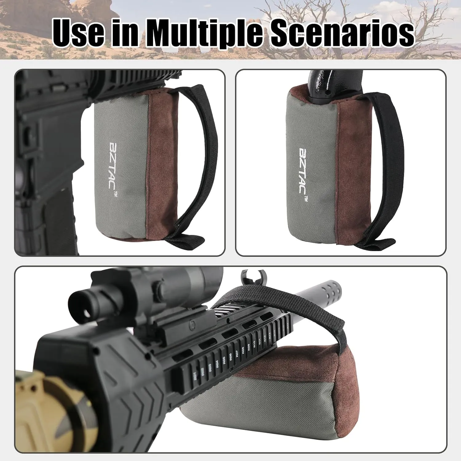 Tactical Pre-Filled Hunting Gun Holders Shooting Rest Bag Squeeze Bag Long Range Rifle Rest, Front & Rear Support Sandbag for Outdoor Shooting, Hunting,Outdoor Shooting Rest Bags