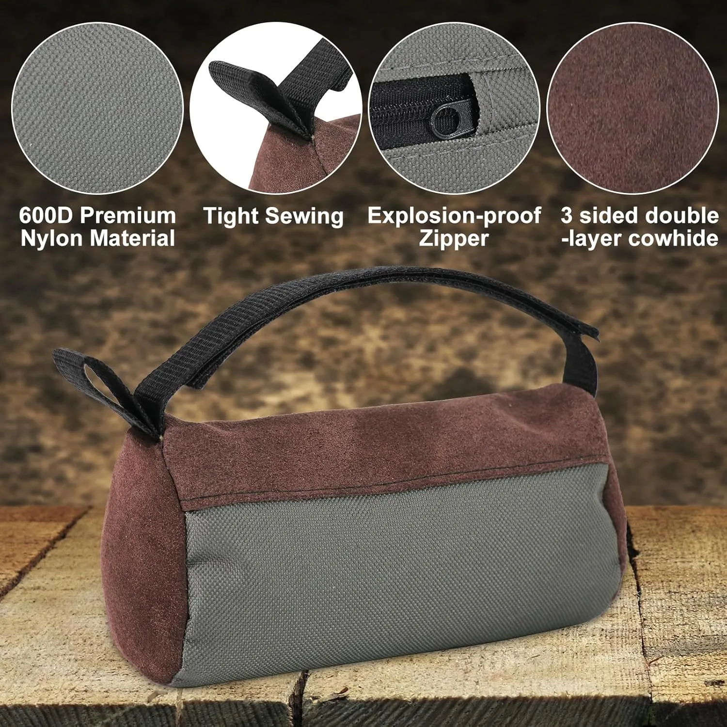 Tactical Pre-Filled Hunting Gun Holders Shooting Rest Bag Squeeze Bag Long Range Rifle Rest, Front & Rear Support Sandbag for Outdoor Shooting, Hunting,Outdoor Shooting Rest Bags