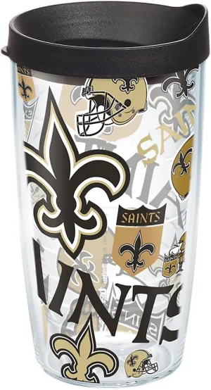 Tervis Made in USA Double Walled NFL New Orleans Saints Insulated Tumbler Cup Keeps Drinks Cold & Hot, 16oz, All Over