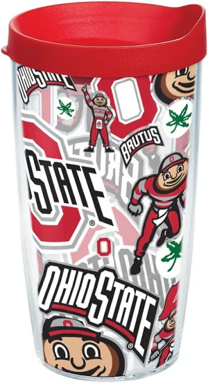 Tervis Made in USA Double Walled Ohio State Buckeyes Insulated Tumbler Cup Keeps Drinks Cold & Hot, 16oz, All Over