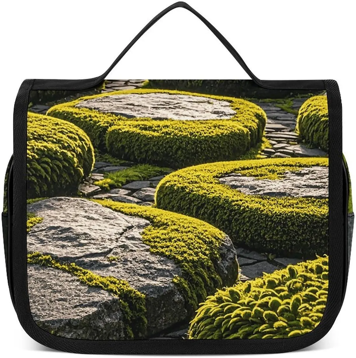 Toiletry Bag for Women Travel Toiletry Bag Moss Stone Pavement Cosmetic Organizer Bag Hanging Makeup Bag