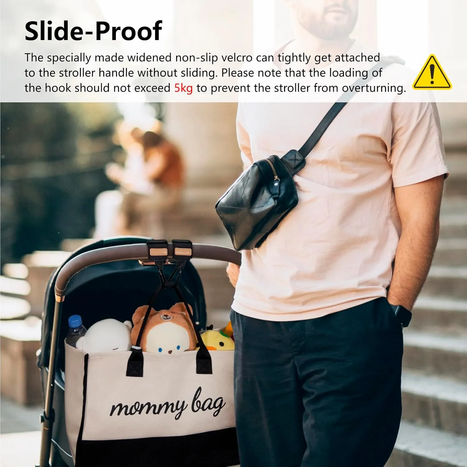 TOPDesign Universal Baby Stroller Organizer, Stroller Caddy with Detachable Mesh Bag & Heightened Insulated Cup Holders & Non-Slip Secure Hooks Accessories, Fits Most Strollers (Love)