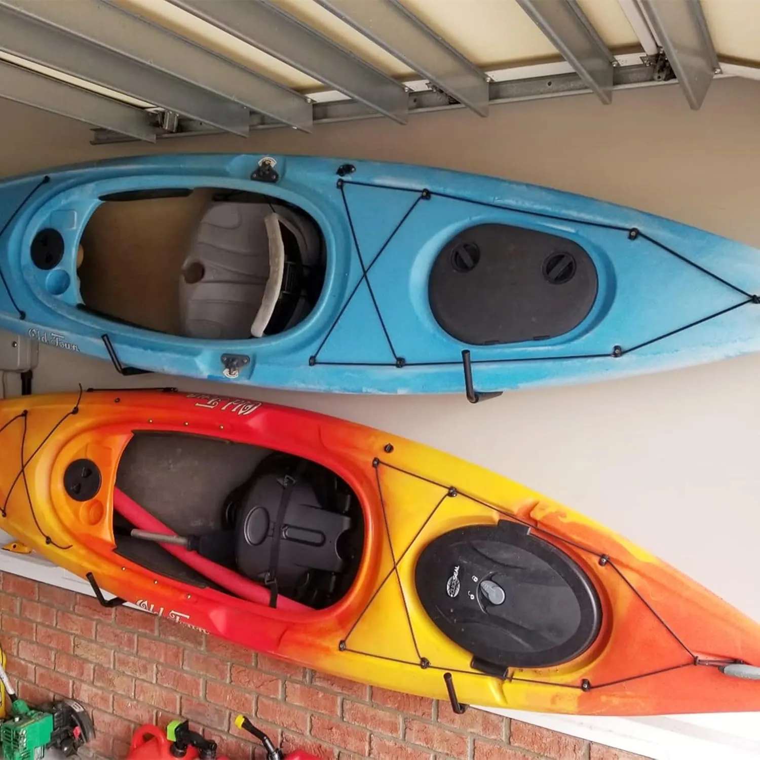 TORACK Kayak Storage Rack, Kayak Wall Mount for Garage Indoor/Outdoor Lightweight Kayaks Holders for Surfboards, Skis, Snowboards, Paddle Boards(Pack of 4)