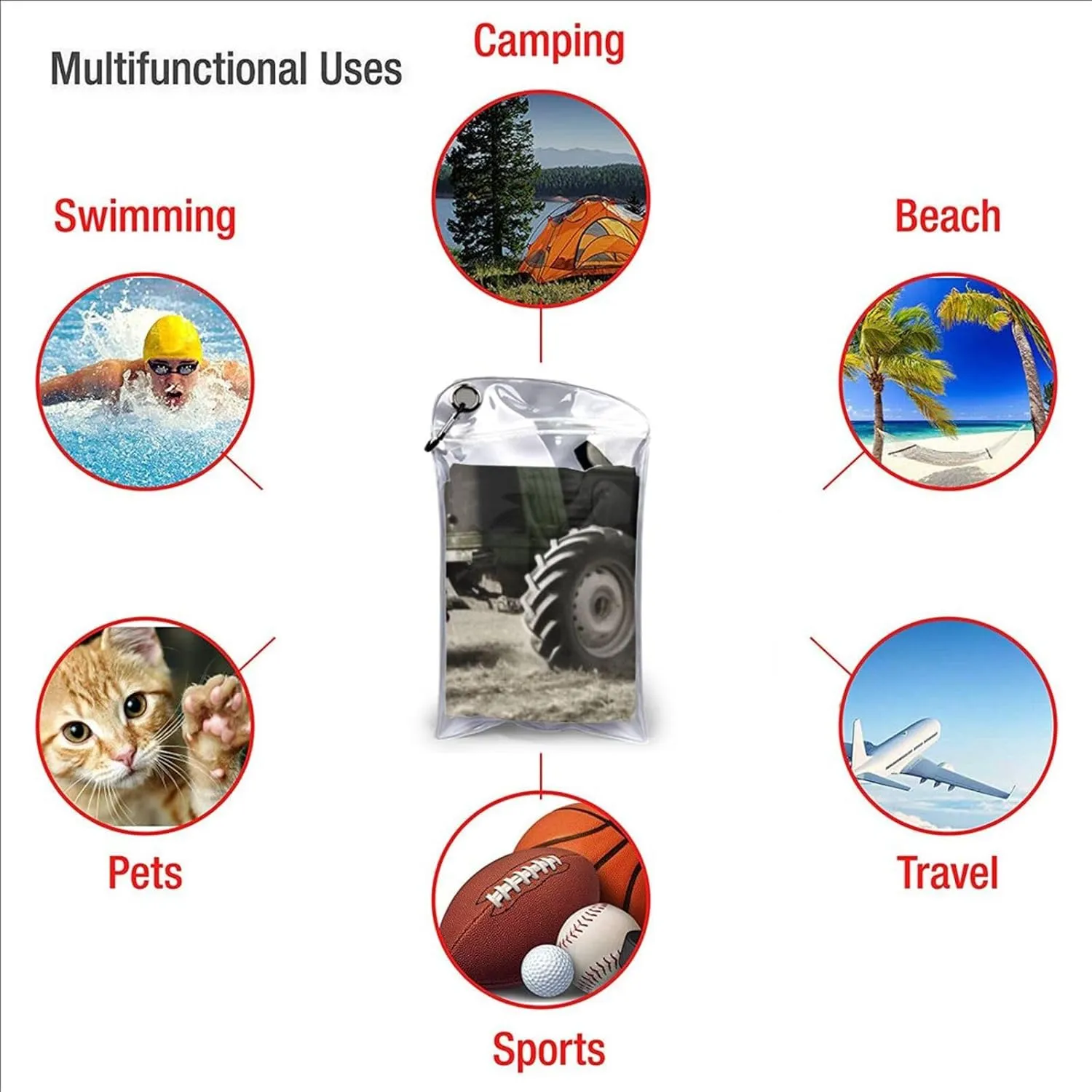 Tractor Agriculture Tranquil Beach Towel Sand Free Fast Drying Microfiber Travel Towel for Women Men Super Absorbent Camping Towels Soft Compact Gym Towel for Swimming Hiking 27.5"x55"