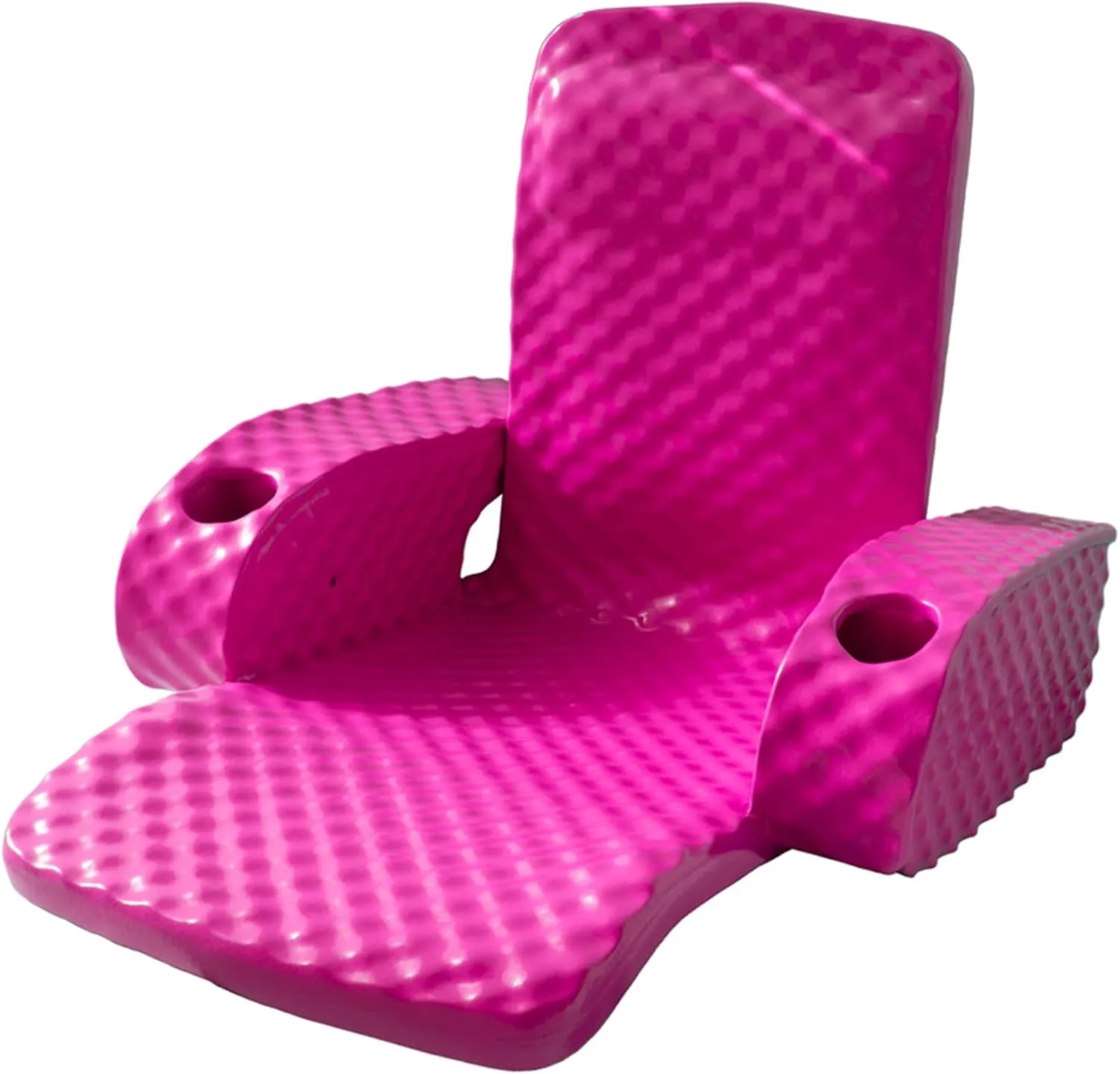 TRC Recreation Folding Baja Chair Foam Swimming Pool Float, Portable Super Soft Floating Lounger with 2 Cup Holders for Beach Essentials, Pink