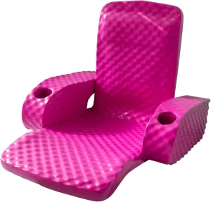 TRC Recreation Folding Baja Chair Foam Swimming Pool Float, Portable Super Soft Floating Lounger with 2 Cup Holders for Beach Essentials, Pink