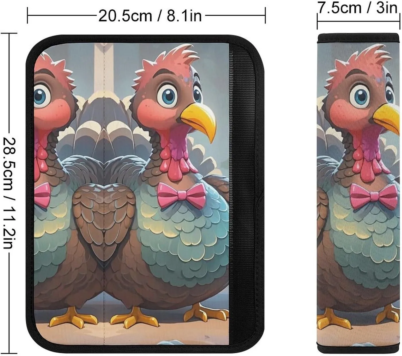Turkey Decoration Auto Seat Belt Cover 2PCS Universal Car Seat Belt Shoulder Protector Pad, Protect Your Shoulders and Neck for Car Seat Belt, Shoulder Bag, Backpack