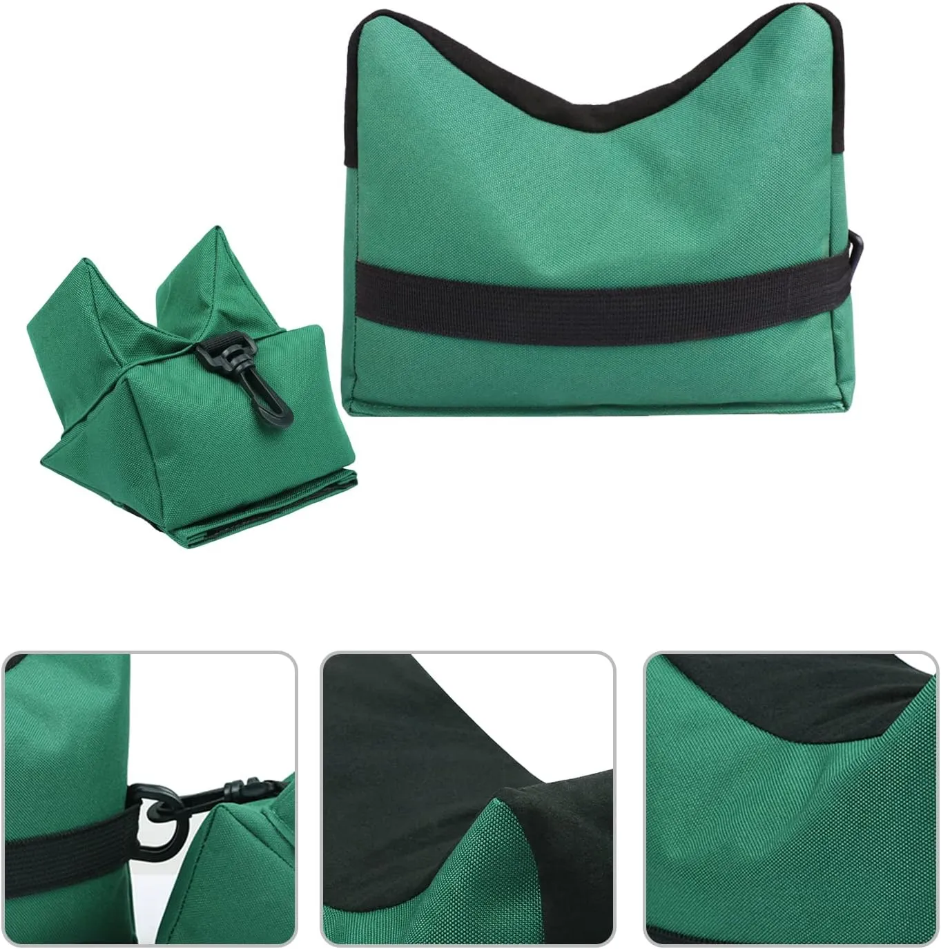 Twod Outdoor Shooting Rest Bags - Target Sports Bench Rest with Front & Rear Support SandBag Stand Holders for Gun Rifle Shooting Hunting Photography - Unfilled