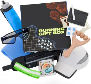 Ultimate Running Gift Box – Cool Runner Presents and Marathon Essentials for Women – Father's Day Running Gift for Men - Contains Sunglasses Hat Running Belt Foldable Water Bottle