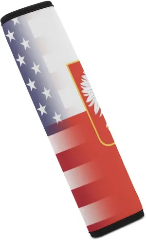 U.S.A. Poland Eagle Flag Fashion Car Seat Belt Cover Pad for Shoulder Bag Camera Soft Comfort Accessories 1PCS