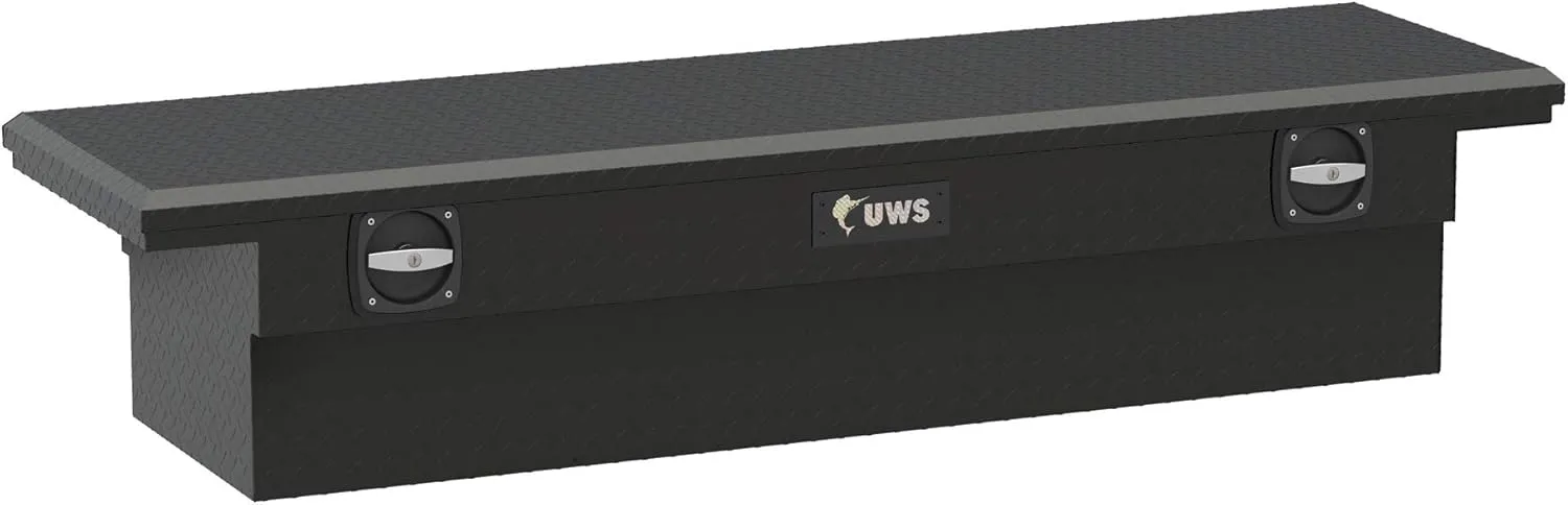 UWS EC10013 Secure Lock 69-Inch Matte Black Heavy-Wall Aluminum Truck Tool Box with Low Profile, RigidCore Lid