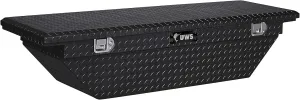 UWS TBS-60-A-LP-BLK Black Angled Single Lid Low Profile Aluminum Toolbox with Beveled Insulated Lid
