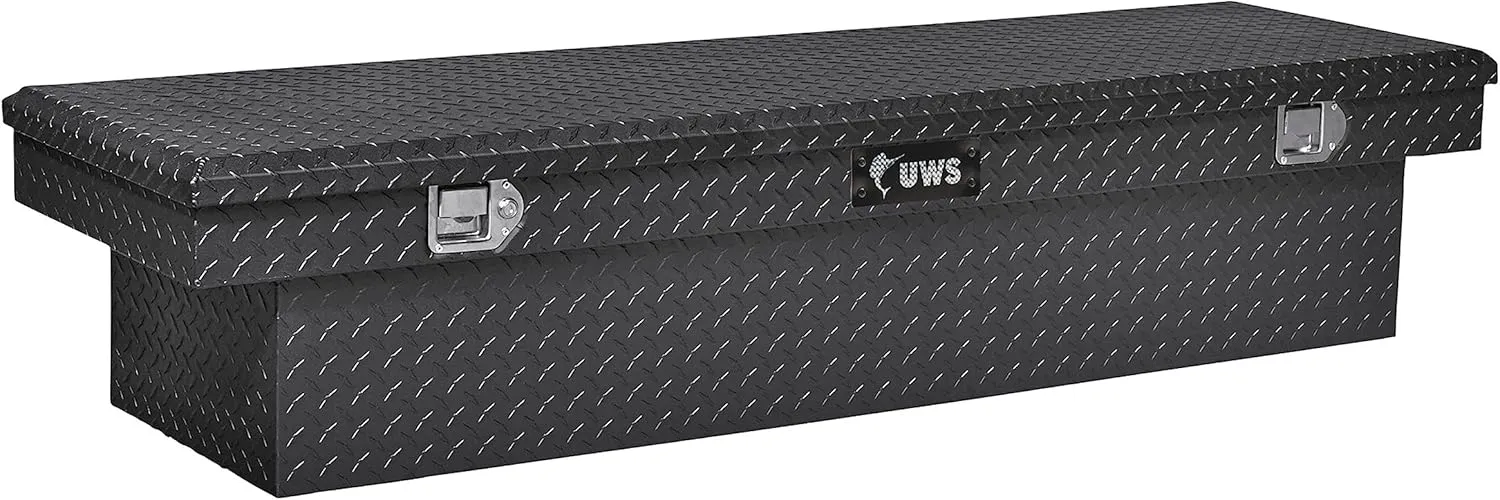 UWS TBS-72-BLK Black Single Lid Slim Line Aluminum Toolbox with Beveled Insulated Lid