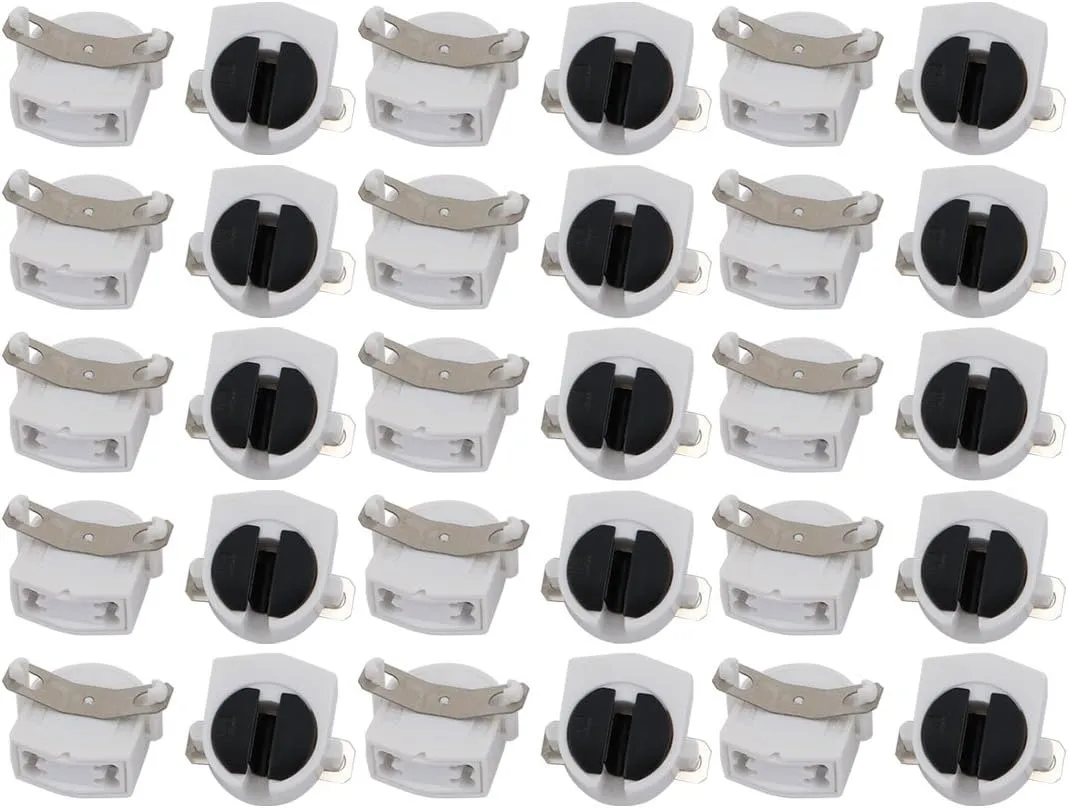 uxcell 30Pcs T5 Fluorescent Light Holder G5 Base Single Head Tombstone Lamp Socket AC 500V 2A for LED Fluorescent Tube