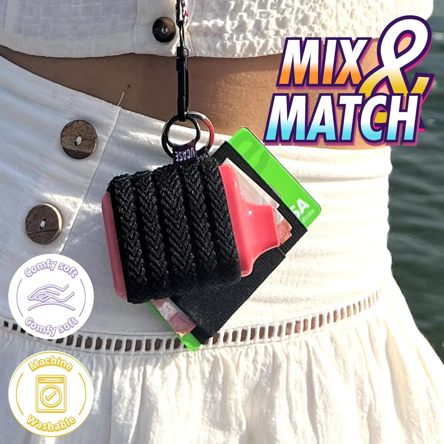 Vape Holder, Perfect Fit, Lanyard and Wristband, High-Strength Elastic Holder, 1 Pcs Elastic Holder (Lanyard, Slim Black, Small)
