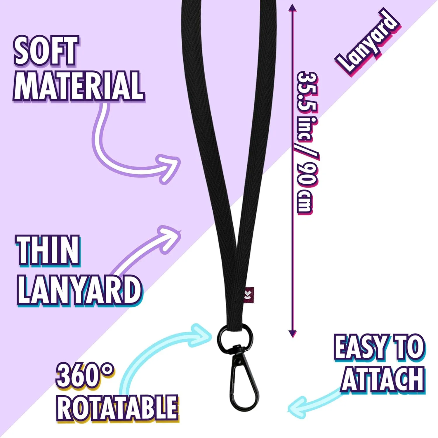 Vape Holder, Perfect Fit, Lanyard and Wristband, High-Strength Elastic Holder, 1 Pcs Elastic Holder (Lanyard, Slim Black, Small)