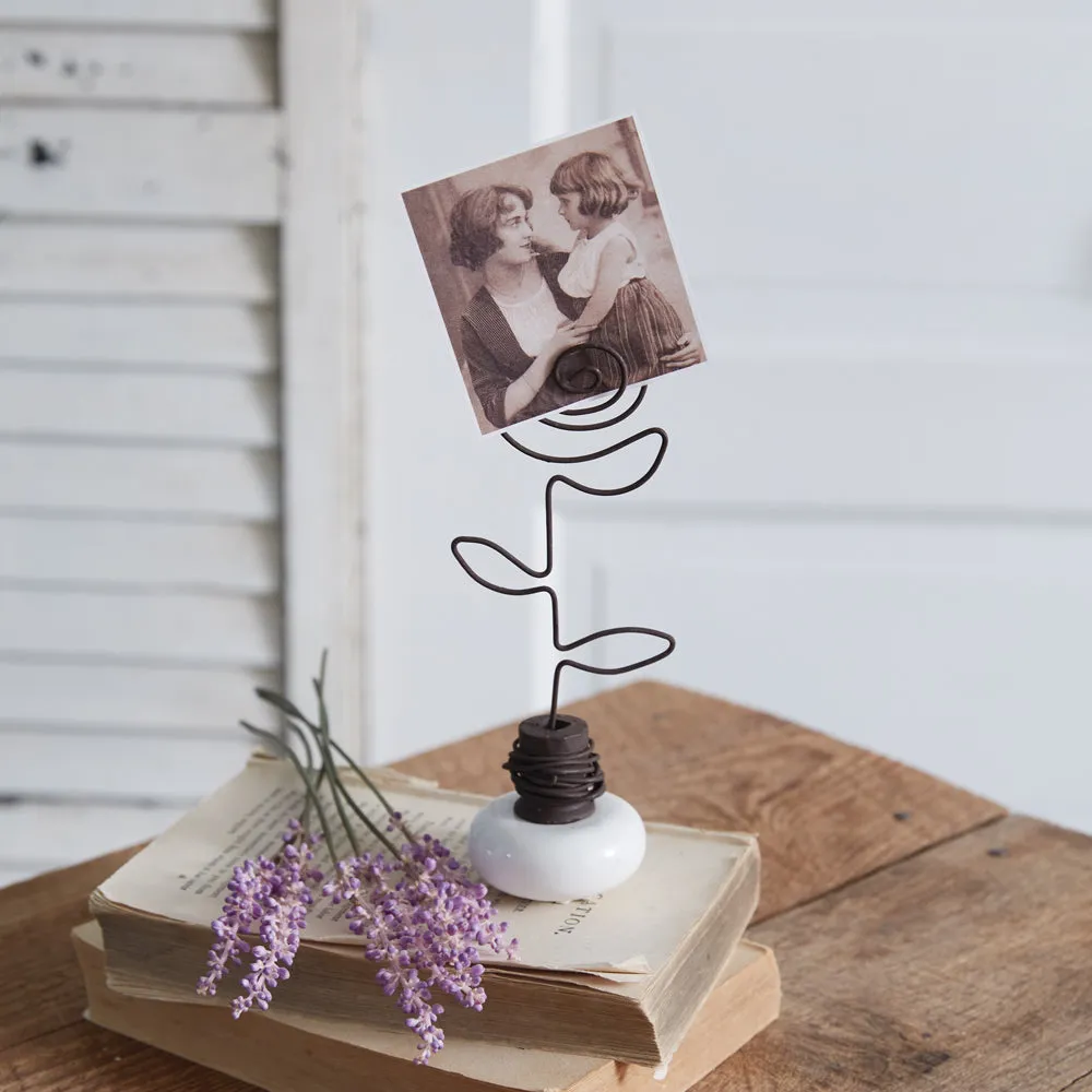 Vintage Doorknob Photo Holder - Rose - Box of 2