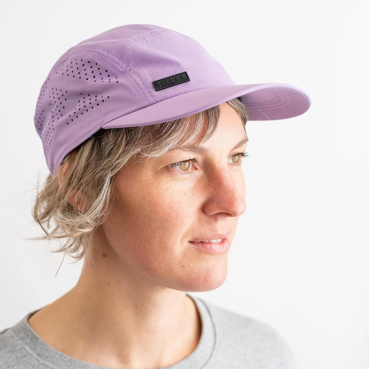 Vista Hat, Lightweight Nylon 5 Panel Cap with Snap Closure and Laser-Cut Ventilation