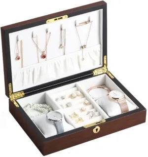 Watch Roll Watch Case Watch Stand Watch Box Watch Box Large Wood Jewelry Box Wooden Necklace Ring Earring Watch Organizer Jewellery Storage Case Watch Winder Watch Organizer (Color : OneColor)