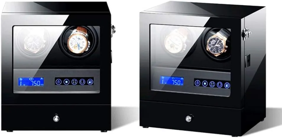 Watch Winder Automatic Watch Winder Box Watches and Jewelry Storage Drawer LCD Touch Screen Control with Led Backlight Quiet Motor,2 2 Watch Winder