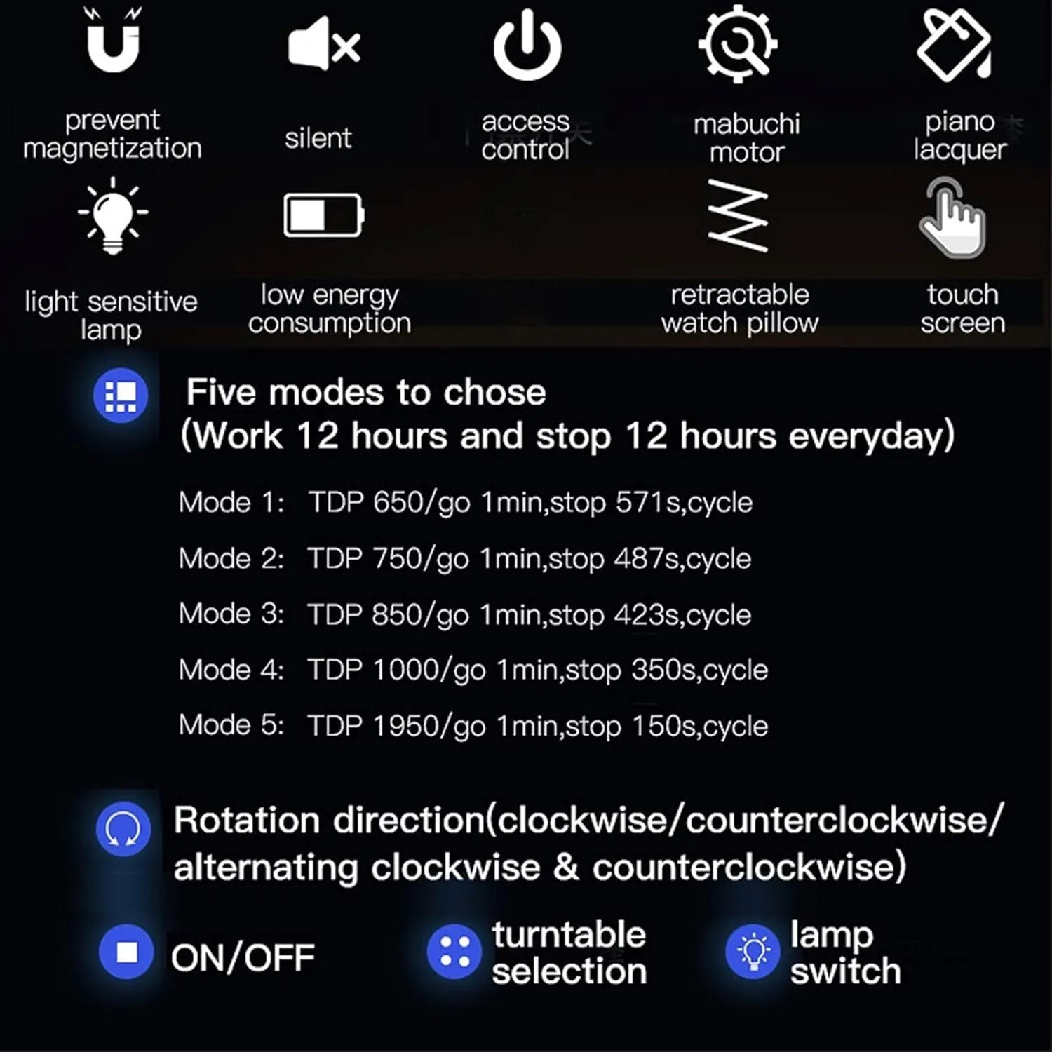 Watch Winder Automatic Watch Winder Box Watches and Jewelry Storage Drawer LCD Touch Screen Control with Led Backlight Quiet Motor,2 2 Watch Winder