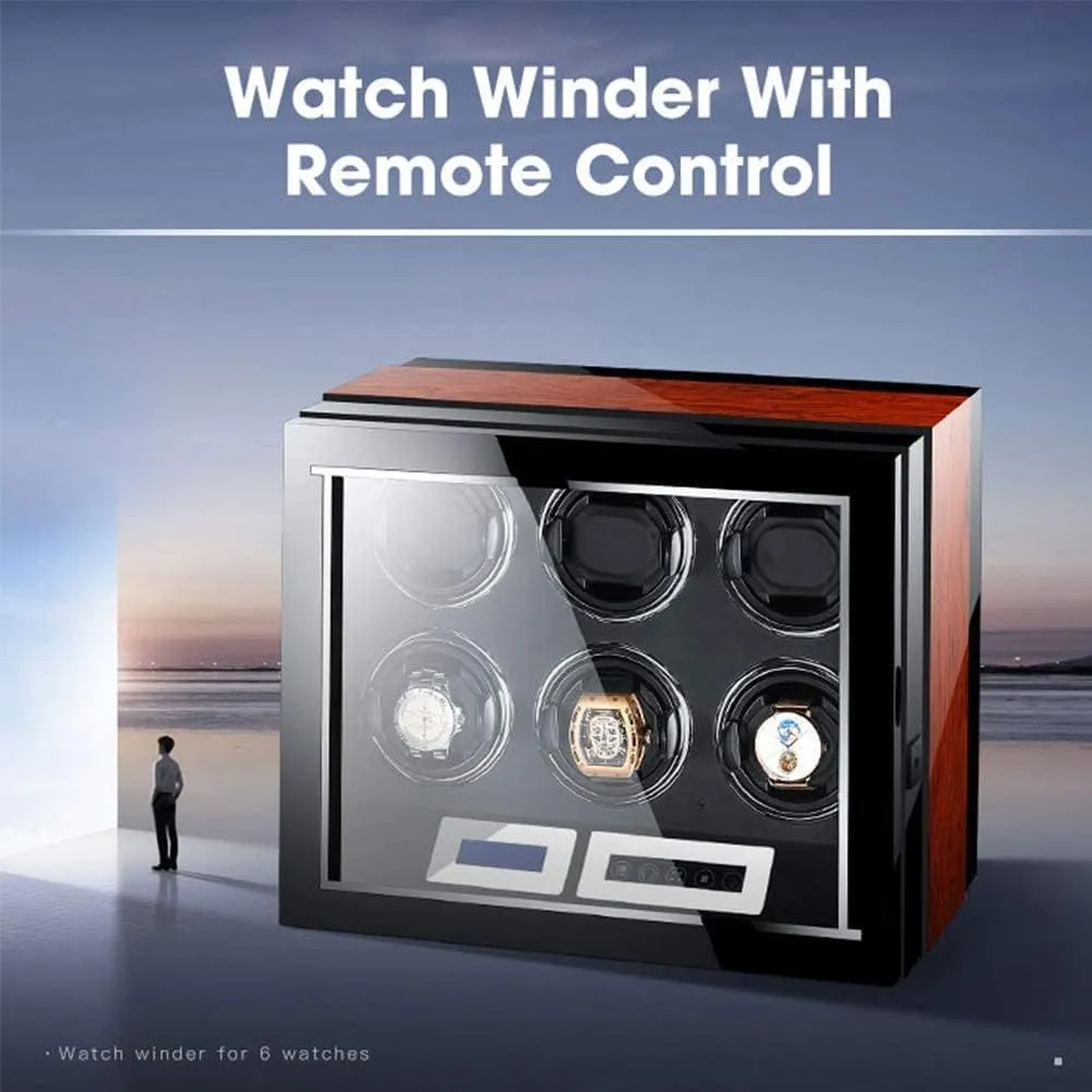 Watch Winder Automatic Watch Winder with Remote Control Watch Display Box LCD Touch Screen Flexible Watch Pillows Built-in LED Light Good Times Watch Winder