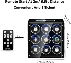 Watch Winder Box for Automatic Watch, Adjustable Watch Pillows LCD Touch Sn Built-in Led Light, Piano Paint Exterior Watch Winder Display Watch Box,