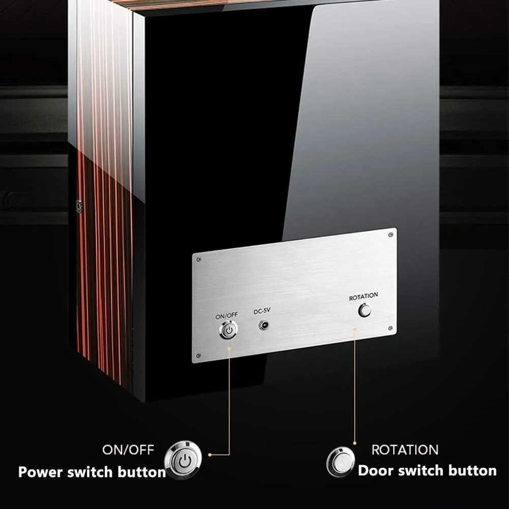 Watch Winder for Automatic Watches LCD Touch Screen Display with Remote Control Wood Shell Piano Finish Quiet Motor,12 0