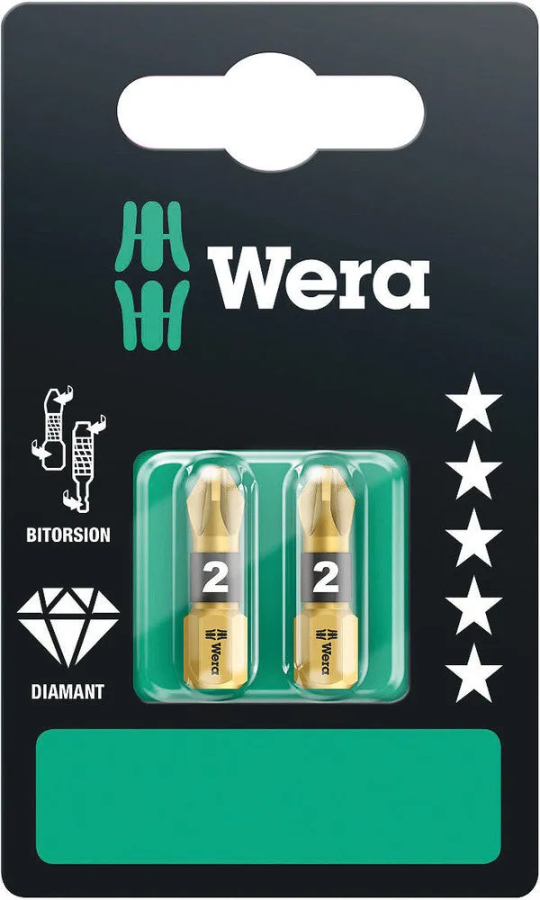Wera 05073339001 855/1 BDC SB bits, PZ 2 x 25 mm, 2 pieces