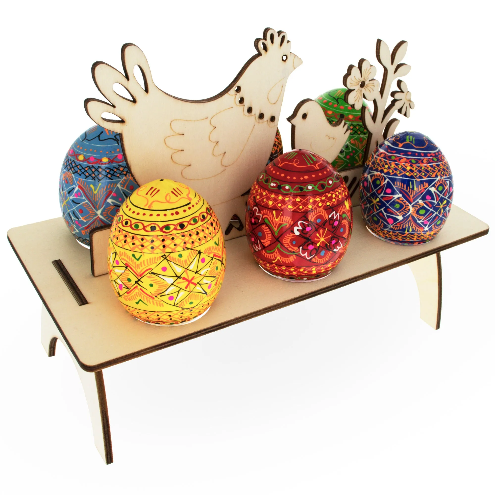 Wooden Multiple Egg Shelf Stand Holder Display