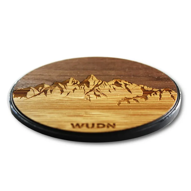 Wooden Qi Wireless Fast Charger - Sawtooth Mountains Edition