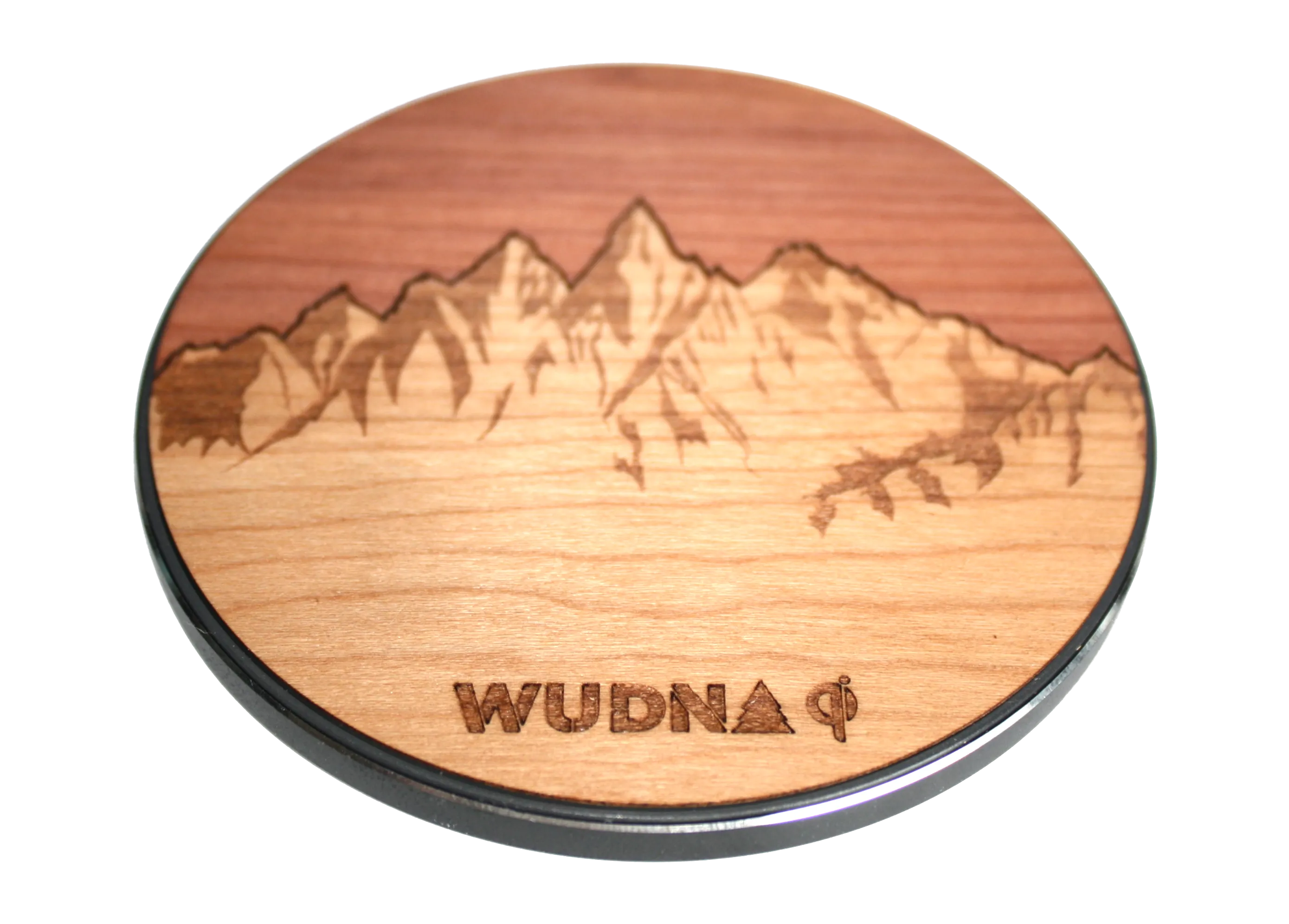 Wooden Qi Wireless Fast Charger - Sawtooth Mountains Edition