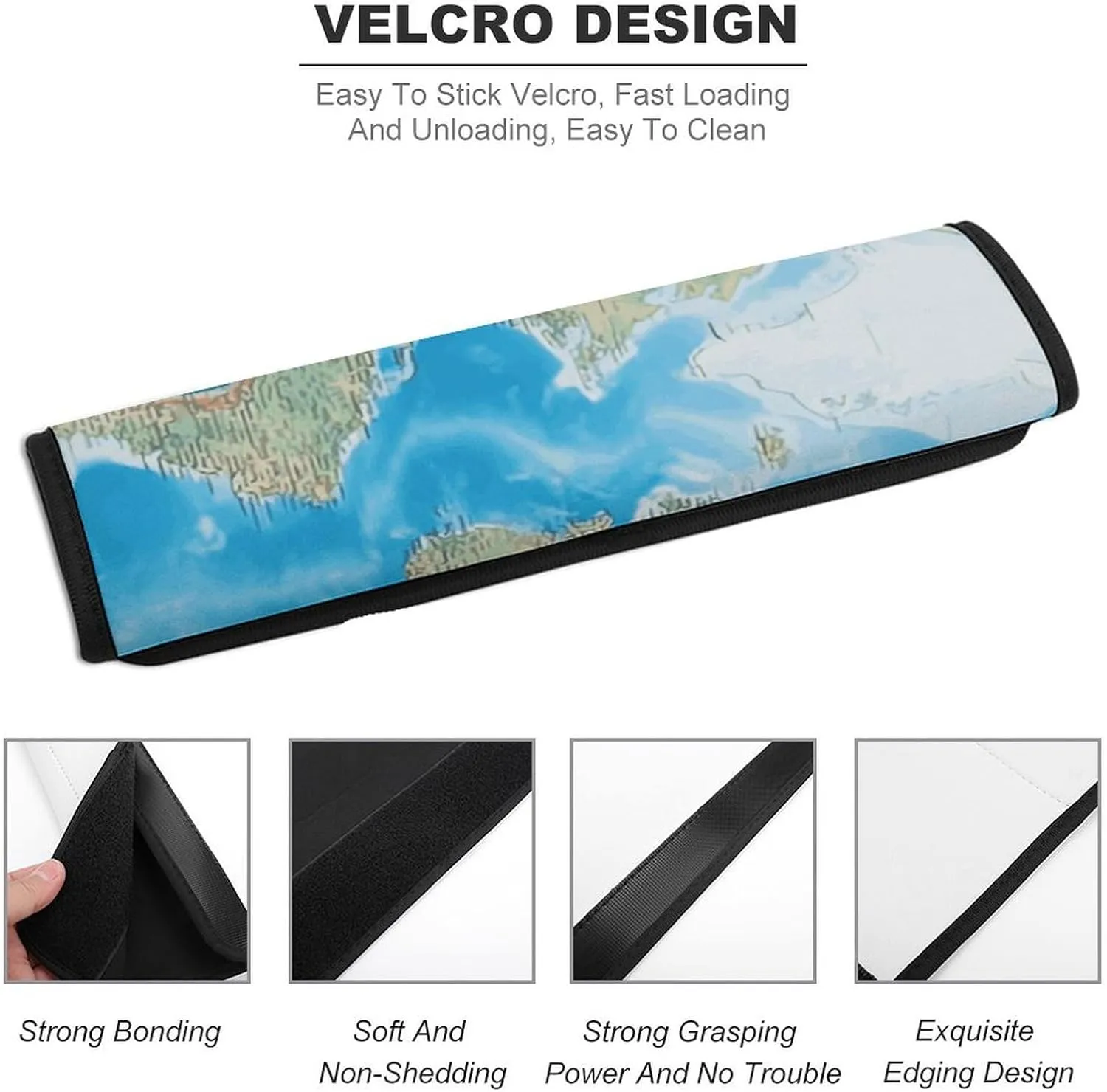 World Map Auto Seat Belt Cover 1PCS Universal Car Seat Belt Shoulder Protector Pad, Protect Your Shoulders and Neck for Car Seat Belt, Shoulder Bag, Backpack