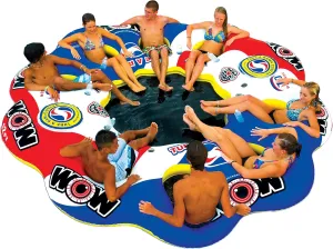 WOW Sports - Tube A Rama - Inflatable Floating Island For Up To 10 people - Water Raft Tube For Adults