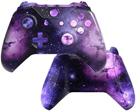 WPS Hydro Dipped Replacement Housing Shell Set for Xbox One S Slim (3.5 mm Headphone Jack) Controllers for 1708 Version (Camouflage Galaxy)