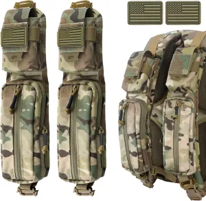 WYNEX Molle Accessories Pouch of Double Zipper Pocket Version, Backpack Strap Pouch Shoulder Strap Molle Attachment Tactical Accessories Bag Shoulder Starps Zipper Pocket Additional Phone Holder