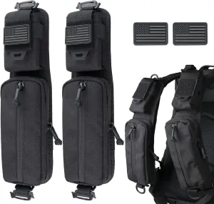 WYNEX Molle Accessories Pouch of Double Zipper Pocket Version, Backpack Strap Pouch Shoulder Strap Molle Attachment Tactical Accessories Bag Shoulder Starps Zipper Pocket Additional Phone Holder