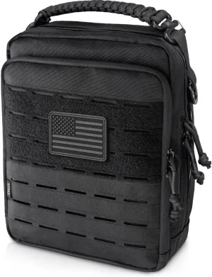WYNEX Tactical Molle Admin Pouch, Utility EDC Pouch Organizer Modular Tool Pouch of Double Layer Design Medical EMT Attachment Bag Large Capacity with Elastic Webbing Insert Panel
