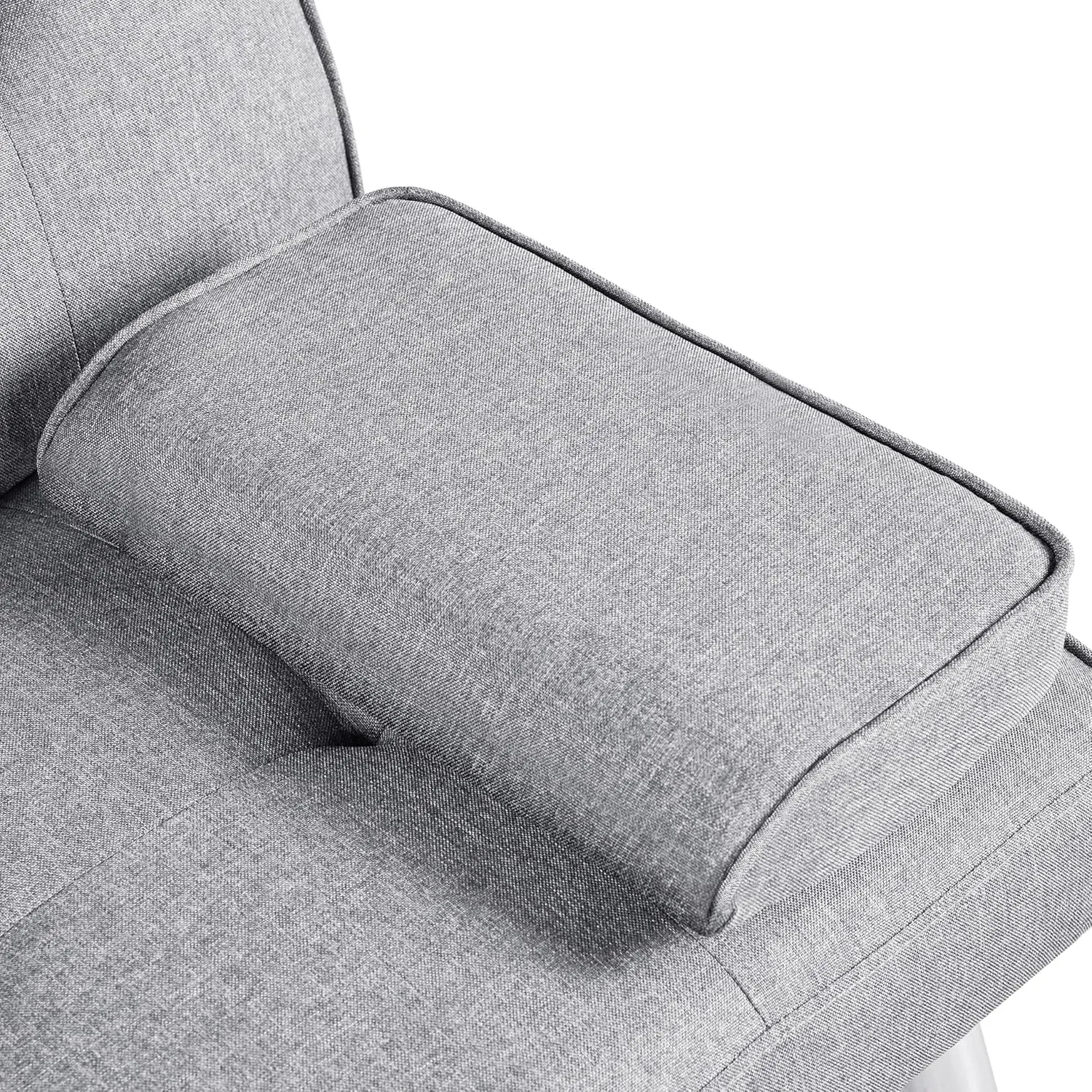 Yaheetech Convertible Sofa Bed Adjustable Fabric Couch Sleeper Modern Recliner Reversible Loveseat Folding Daybed Guest Bed, Removable Armrests, Cup Holders, 3 Angles, 772lb Capacity, Light Gray