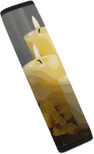Yellow Butterfly with White Candles Auto Seat Belt Cover 1PCS Universal Car Seat Belt Shoulder Protector Pad, Protect Your Shoulders and Neck for Car Seat Belt, Shoulder Bag, Backpack