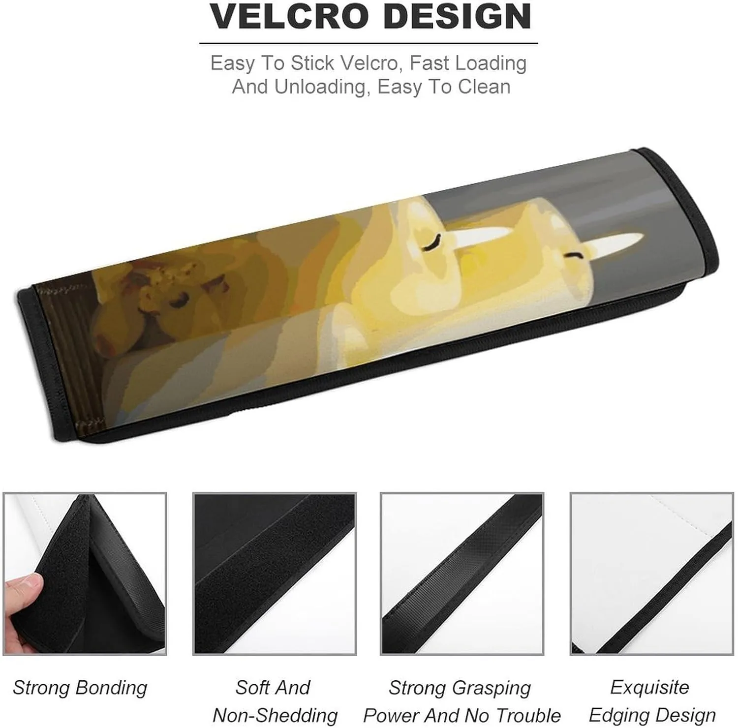 Yellow Butterfly with White Candles Auto Seat Belt Cover 1PCS Universal Car Seat Belt Shoulder Protector Pad, Protect Your Shoulders and Neck for Car Seat Belt, Shoulder Bag, Backpack