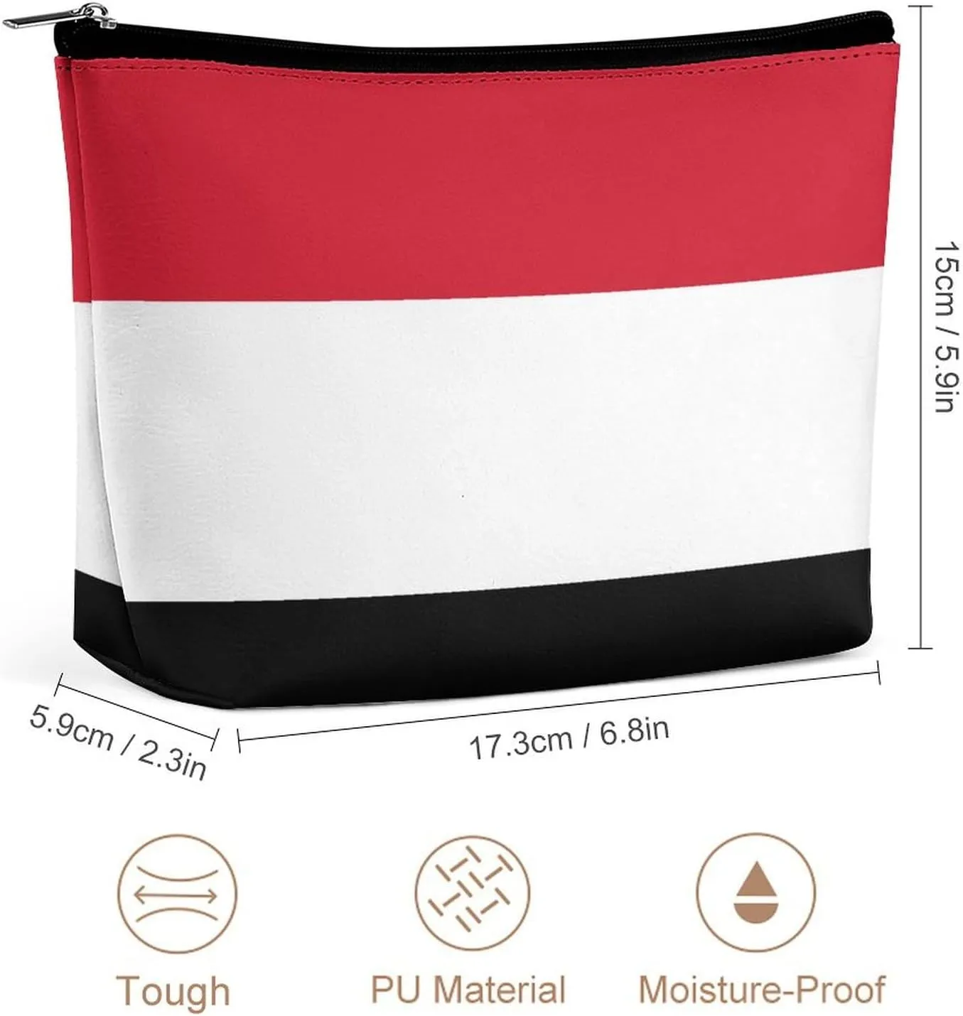 Yemen Flag Portable Makeup Pouch for Purse Waterproof Cosmetic Bag Travel Organizer for Girls