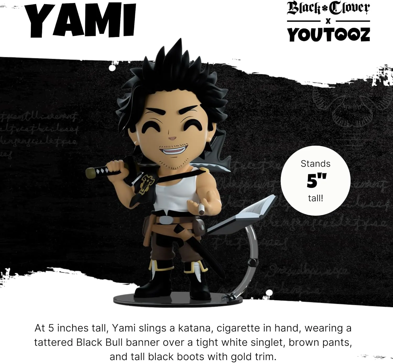 Youtooz Yami Black Clover Vinyl Figure 4.9", Official Licensed Yami Black Clover Collectible from The Popular Anime Black Clover by Youtooz Black Clover Collection