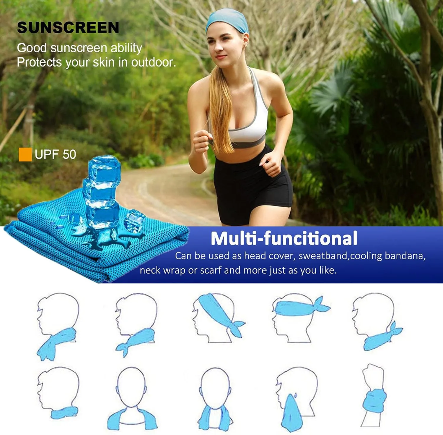 YQXCC 4 Pack Cooling Towel (47"x12") Ice Towel for Neck, Microfiber Cool Towel, Soft Breathable Chilly Towel for Yoga, Sports, Golf, Gym, Camping