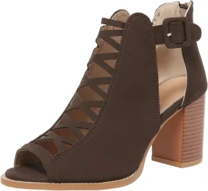 ZBYY Women Platform Open Toe Sandals Crisscross Straps Back Zipper High Heel Sandal with Adjustable Ankle Strap Sandals