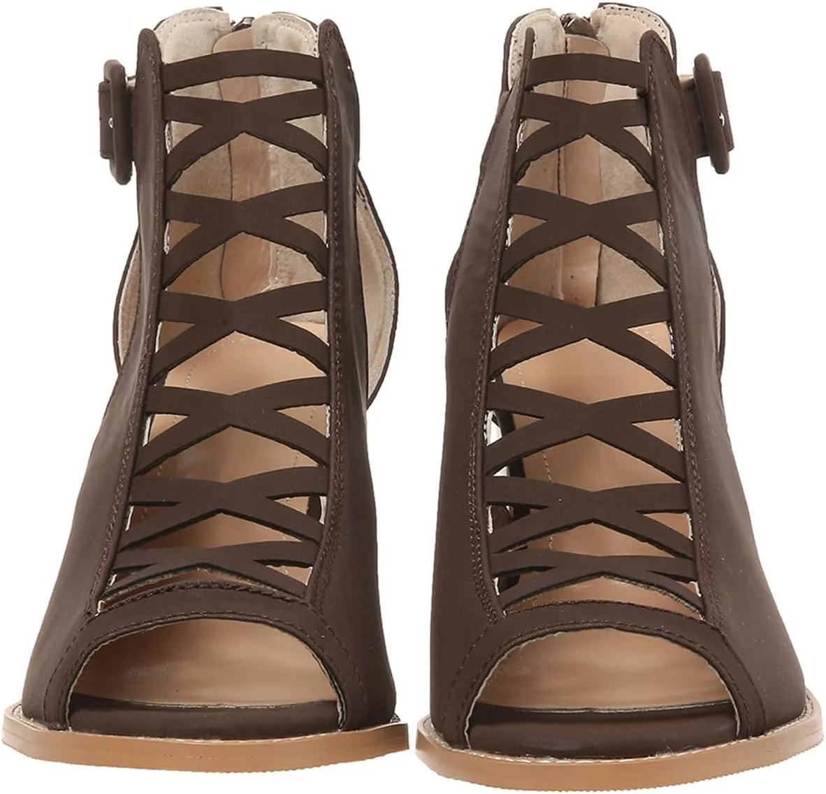 ZBYY Women Platform Open Toe Sandals Crisscross Straps Back Zipper High Heel Sandal with Adjustable Ankle Strap Sandals